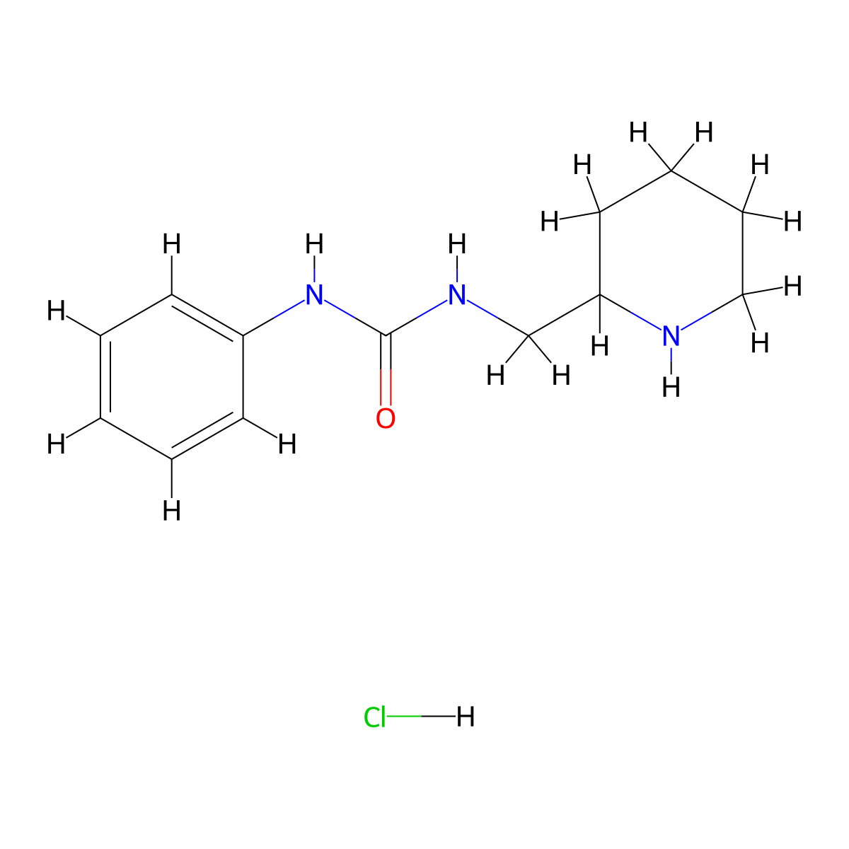 1-Phenyl-3-((piperidin-2-yl)methyl)urea hydrochloride molecular structure, CAS 1170061-54-7