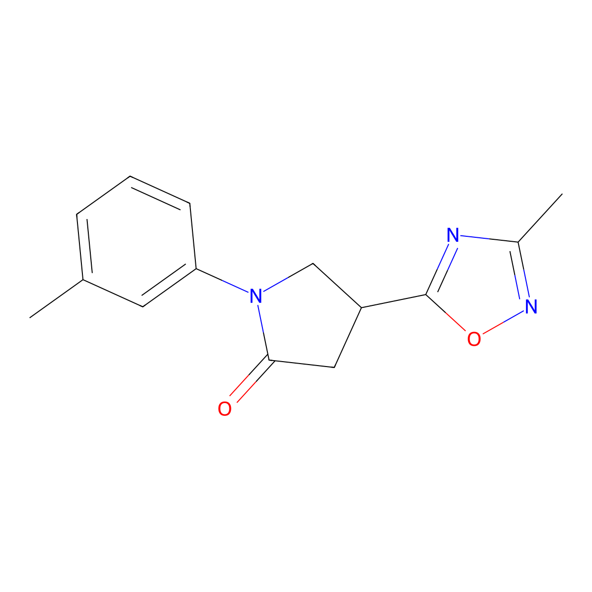 4-(3-Methyl-1,2,4-oxadiazol-5-yl)-1-(3-methylphenyl)pyrrolidin-2-one molecular structure, CAS 1170063-76-9