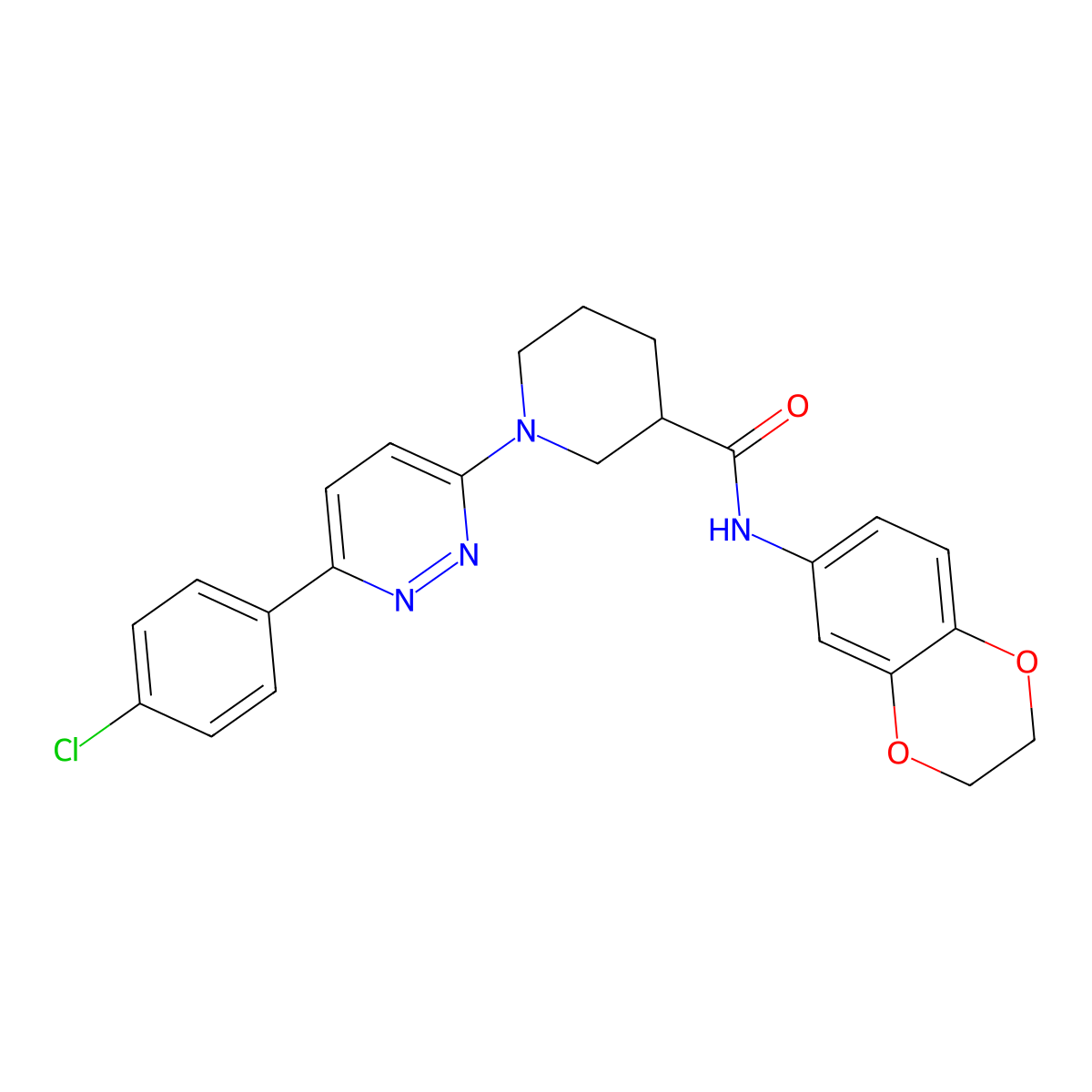 1-(6-(4-chlorophenyl)pyridazin-3-yl)-N-(2,3-dihydrobenzo[b][1,4]dioxin-6-yl)piperidine-3-carboxamide molecular structure, CAS 1170067-03-4