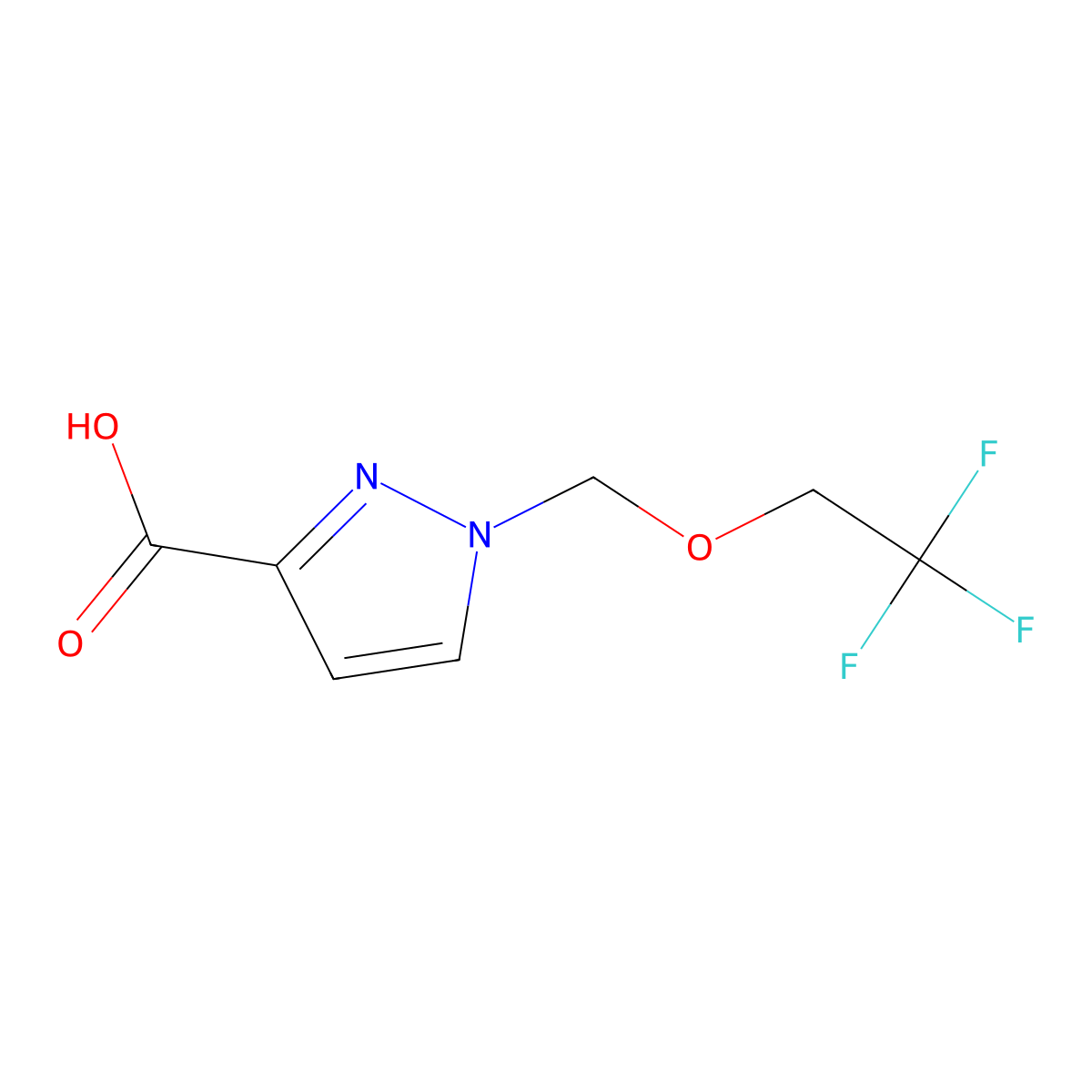 1-[(2,2,2-trifluoroethoxy)methyl]-1H-pyrazole-3-carboxylic acid molecular structure, CAS 1170070-40-2