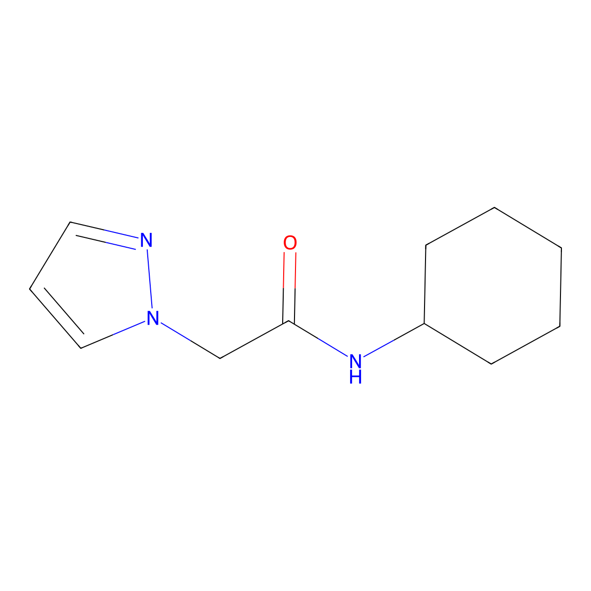 N-cyclohexyl-2-(1H-pyrazol-1-yl)acetamide molecular structure, CAS 1170071-25-6