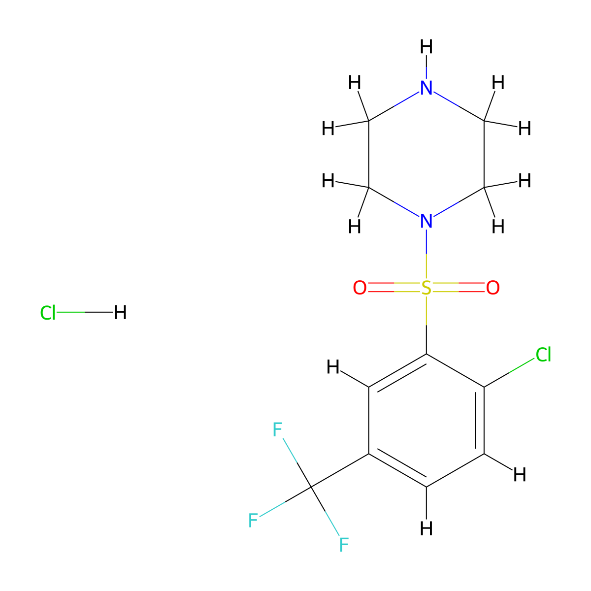 1-[2-Chloro-5-(trifluoromethyl)benzenesulfonyl]piperazine hydrochloride molecular structure, CAS 1170080-52-0