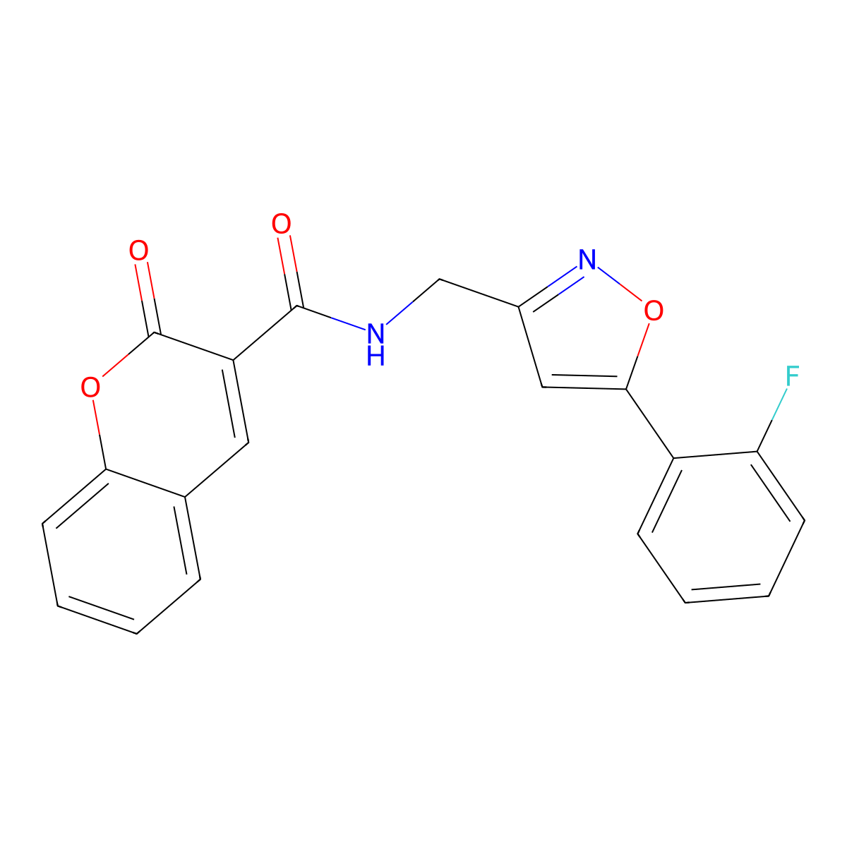 N-((5-(2-fluorophenyl)isoxazol-3-yl)methyl)-2-oxo-2H-chromene-3-carboxamide molecular structure, CAS 1170084-24-8