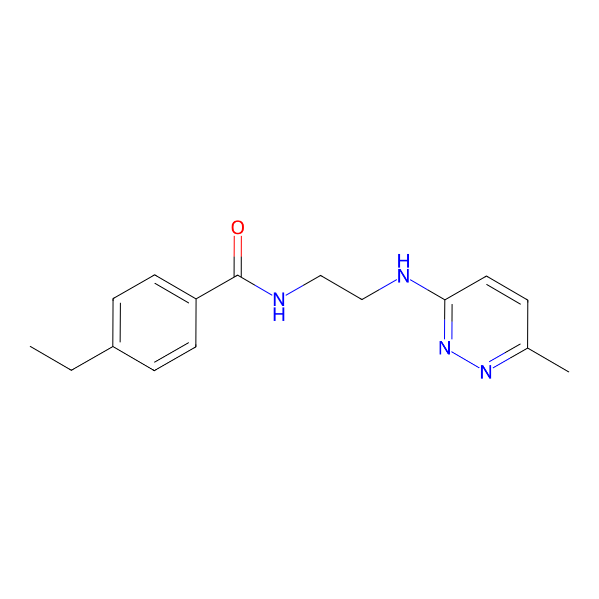 4-ethyl-N-{2-[(6-methylpyridazin-3-yl)amino]ethyl}benzamide molecular structure, CAS 1170084-61-3