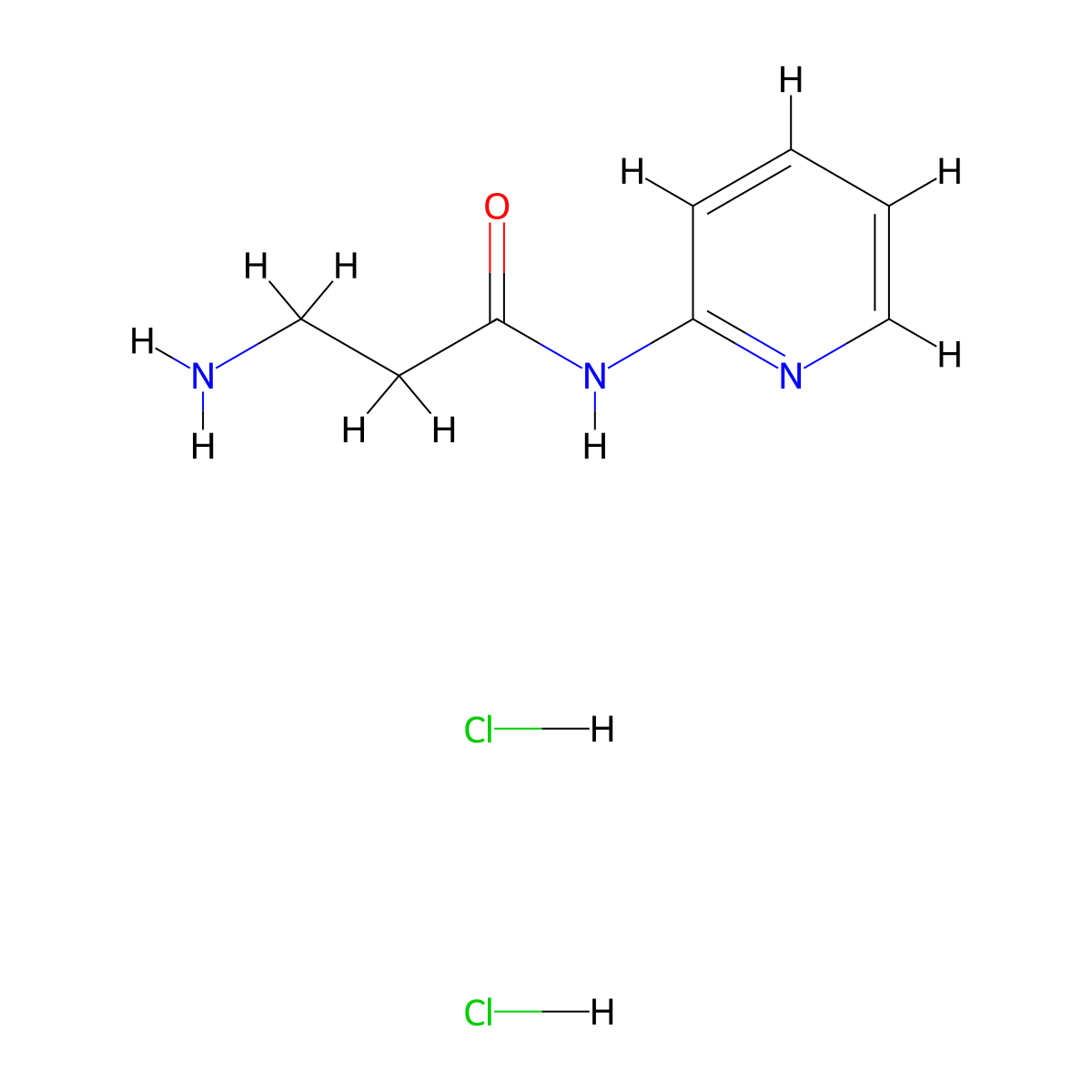 3-amino-N-(pyridin-2-yl)propanamide dihydrochloride molecular structure, CAS 1170085-23-0