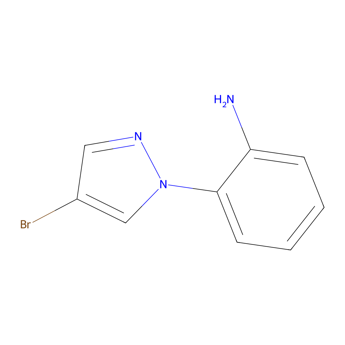 2-(4-Bromopyrazol-1-yl)aniline molecular structure, CAS 1170086-22-2