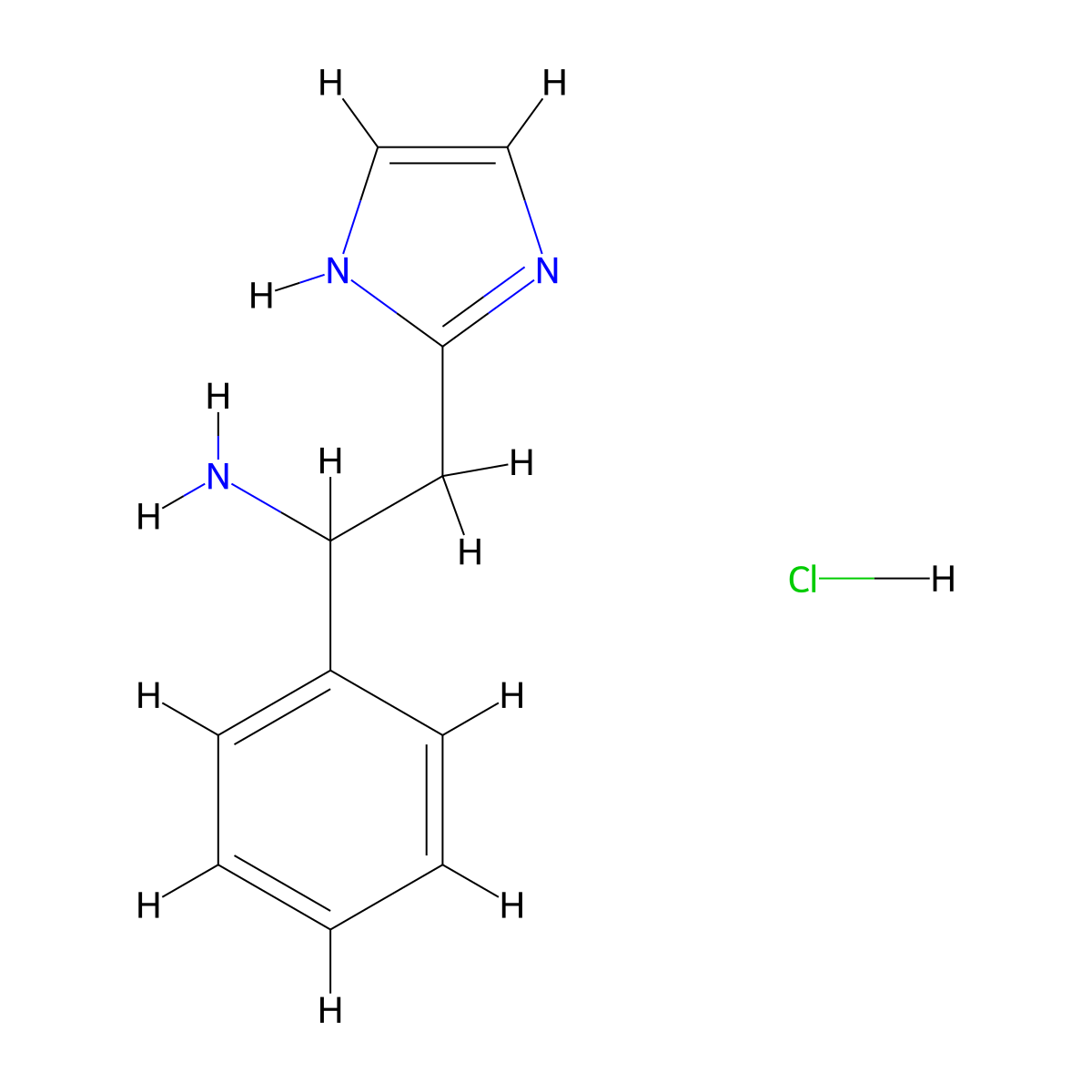 2-(1H-imidazol-2-yl)-1-phenylethan-1-amine hydrochloride molecular structure, CAS 1170087-60-1