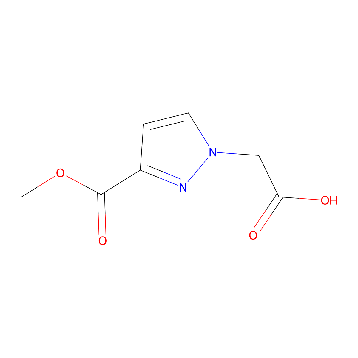 2-(3-(methoxycarbonyl)-1H-pyrazol-1-yl)acetic acid molecular structure, CAS 1170089-42-5