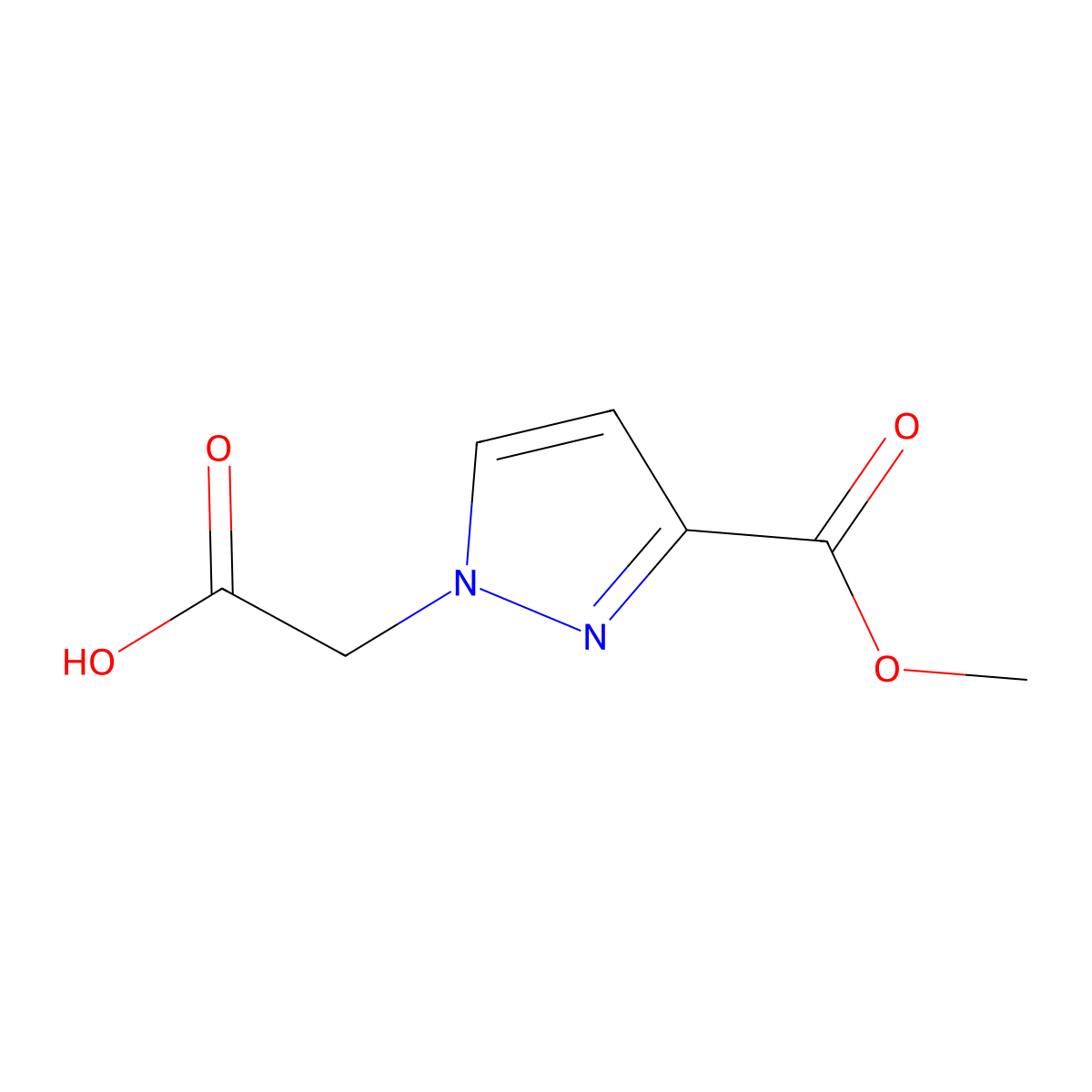 2-(3-(methoxycarbonyl)-1H-pyrazol-1-yl)acetic acid molecular structure, CAS 1170089-42-5