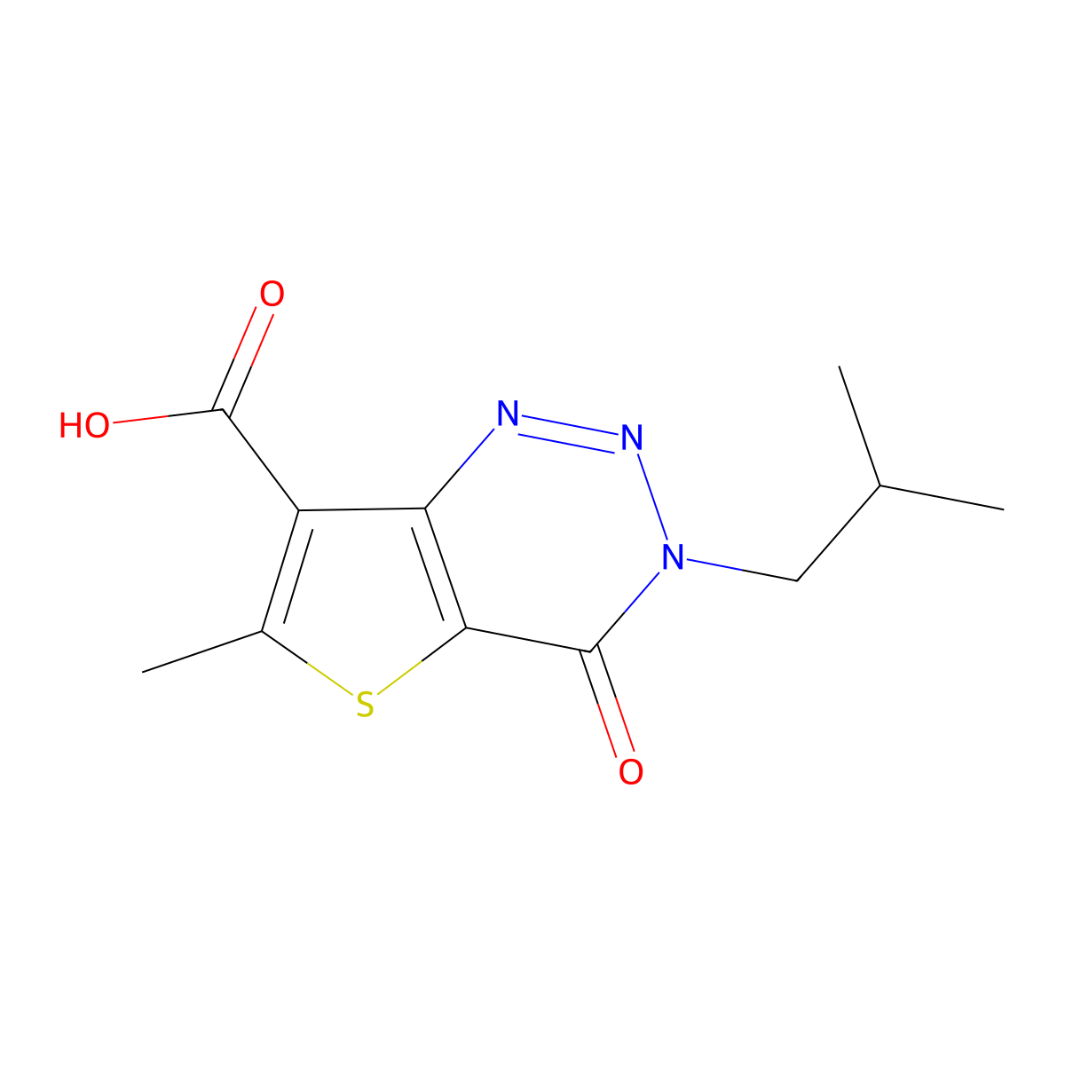 3-Isobutyl-6-methyl-4-oxo-3,4-dihydrothieno[3,2-d][1,2,3]triazine-7-carboxylic acid molecular structure, CAS 1170090-92-2