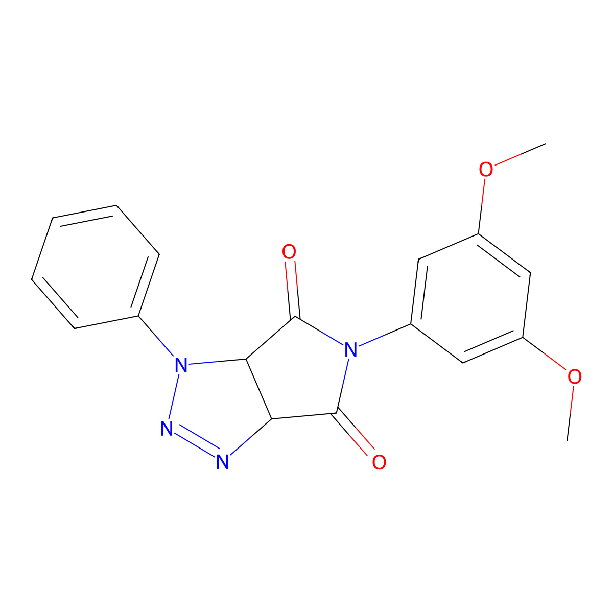 5-(3,5-dimethoxyphenyl)-1-phenyl-1H,3aH,4H,5H,6H,6aH-pyrrolo[3,4-d][1,2,3]triazole-4,6-dione molecular structure, CAS 1170092-21-3