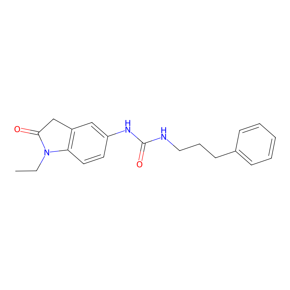 1-(1-Ethyl-2-oxoindolin-5-yl)-3-(3-phenylpropyl)urea molecular structure, CAS 1170092-75-7