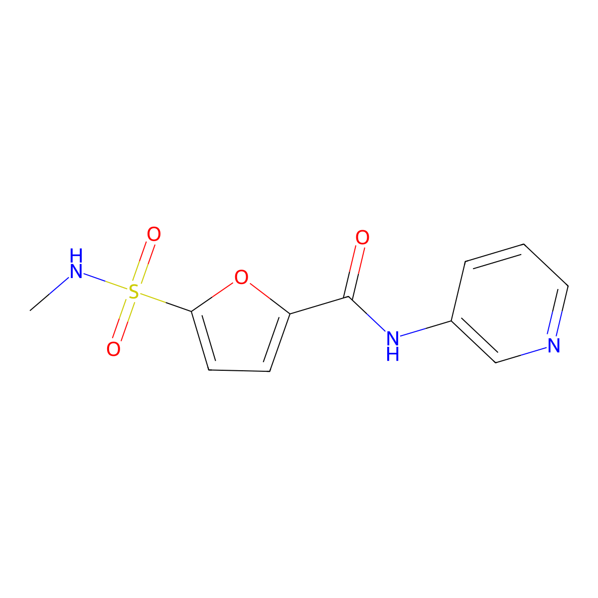 5-(methylsulfamoyl)-N-(pyridin-3-yl)furan-2-carboxamide molecular structure, CAS 1170096-79-3