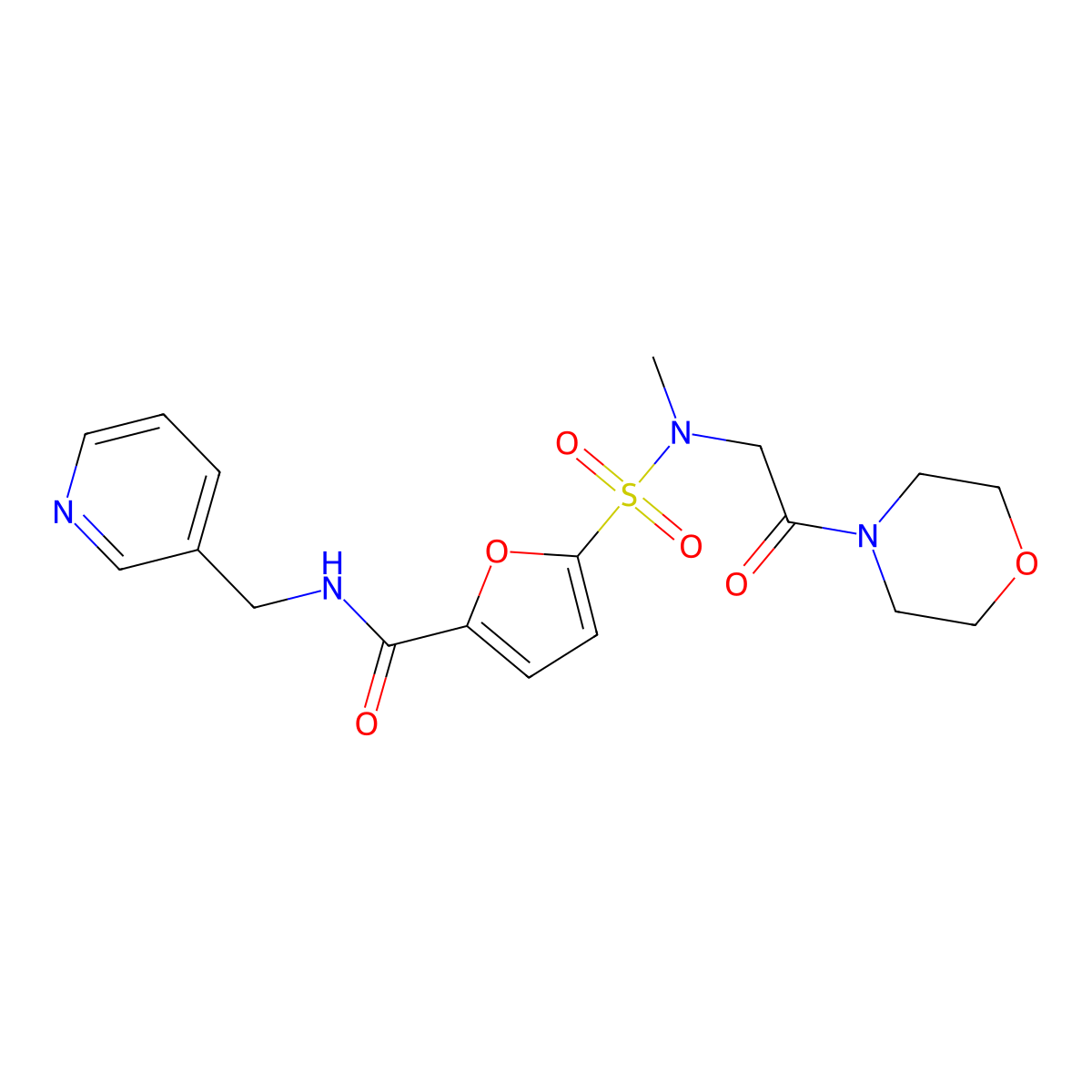 5-(N-methyl-N-(2-morpholino-2-oxoethyl)sulfamoyl)-N-(pyridin-3-ylmethyl)furan-2-carboxamide molecular structure, CAS 1170096-80-6