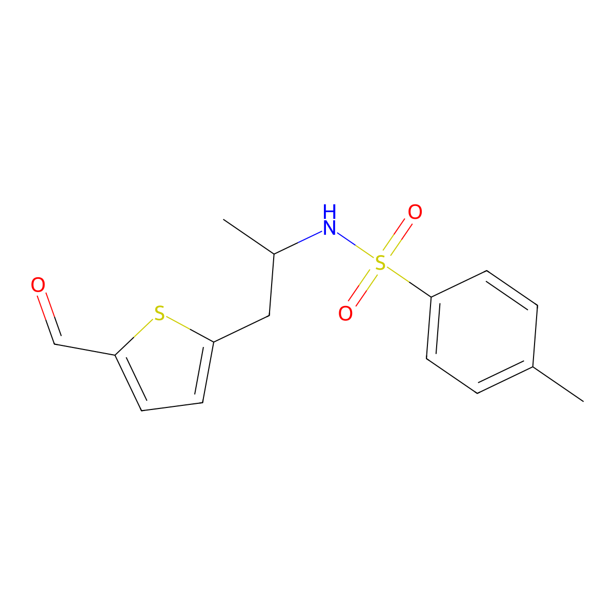 N-(1-(5-formylthiophen-2-yl)propan-2-yl)-4-methylbenzenesulfonamide molecular structure, CAS 1170097-60-5