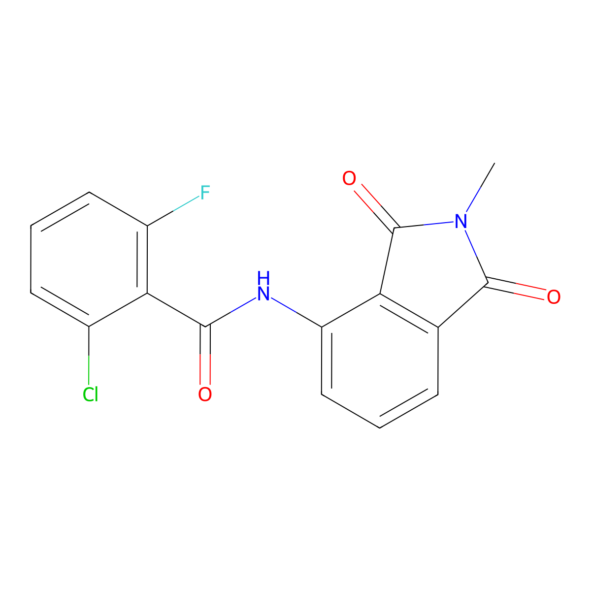 2-chloro-6-fluoro-N-(2-methyl-1,3-dioxoisoindolin-4-yl)benzamide molecular structure, CAS 1170101-10-6