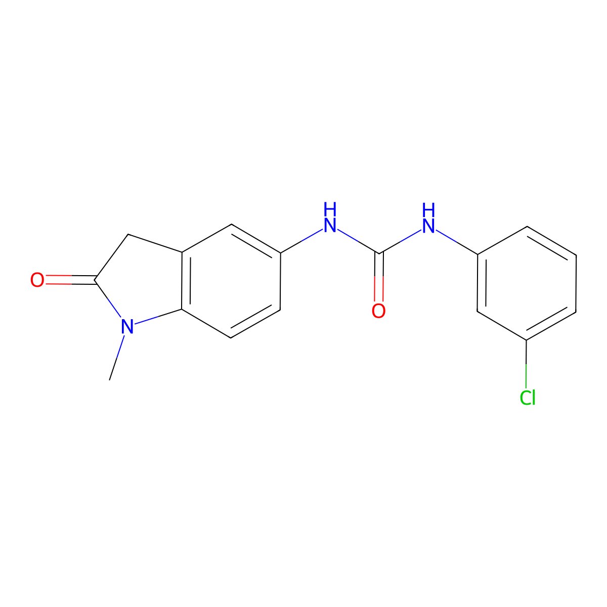 1-(3-Chlorophenyl)-3-(1-methyl-2-oxoindolin-5-yl)urea molecular structure, CAS 1170105-53-9