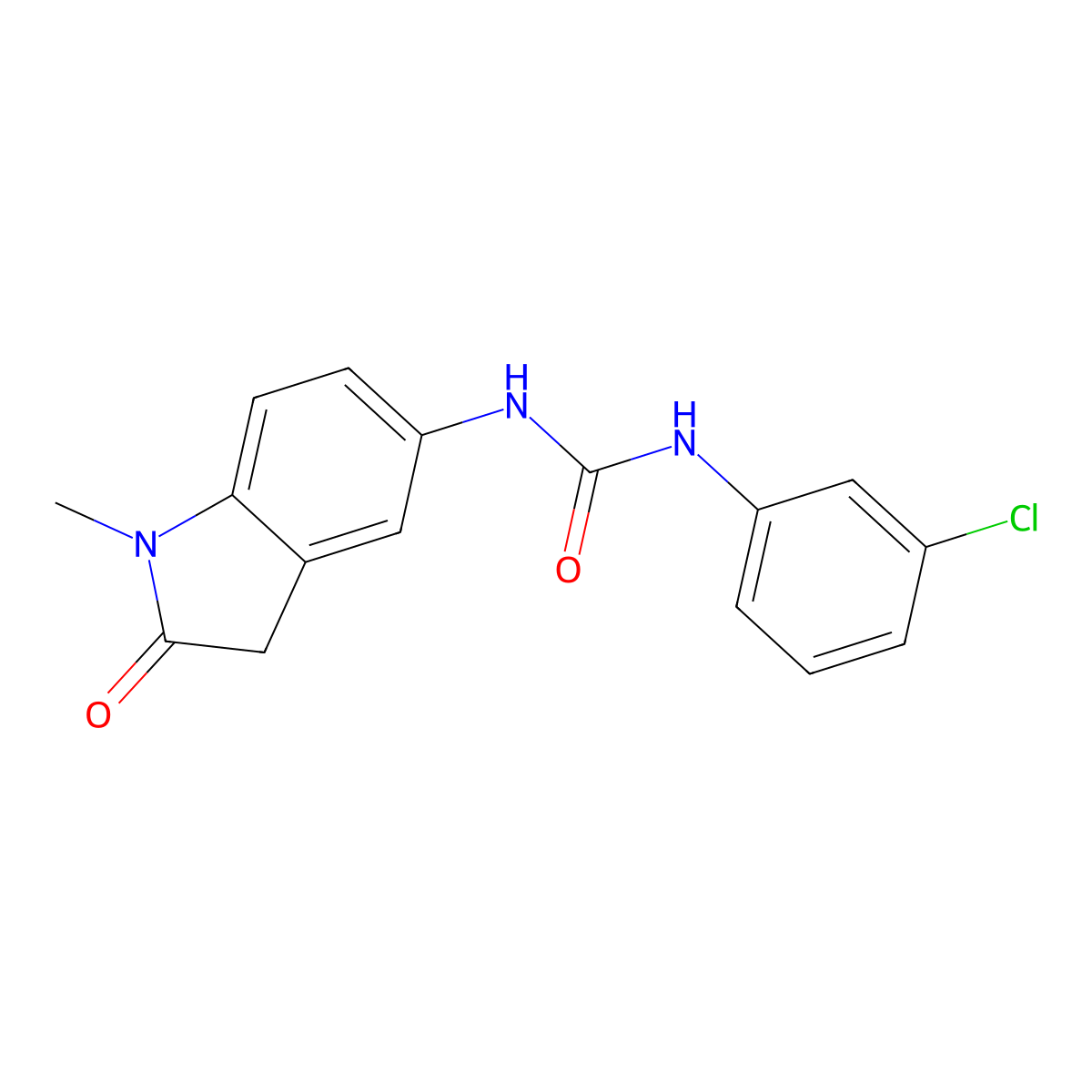 1-(3-Chlorophenyl)-3-(1-methyl-2-oxoindolin-5-yl)urea molecular structure, CAS 1170105-53-9