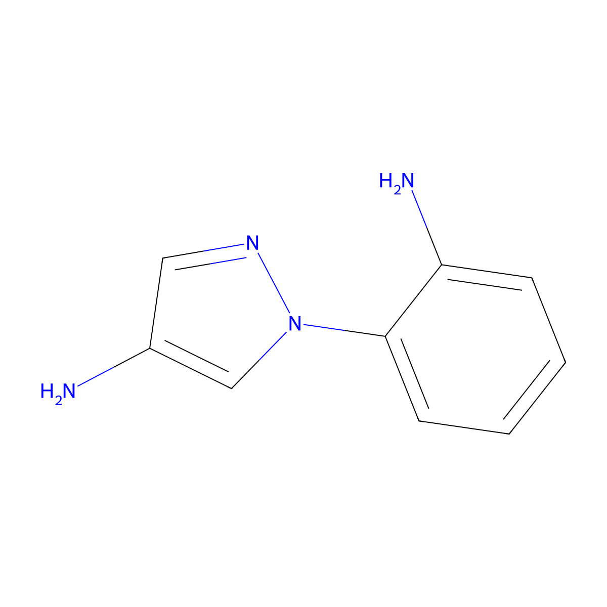 1-(2-aminophenyl)-1H-pyrazol-4-amine molecular structure, CAS 1170105-89-1