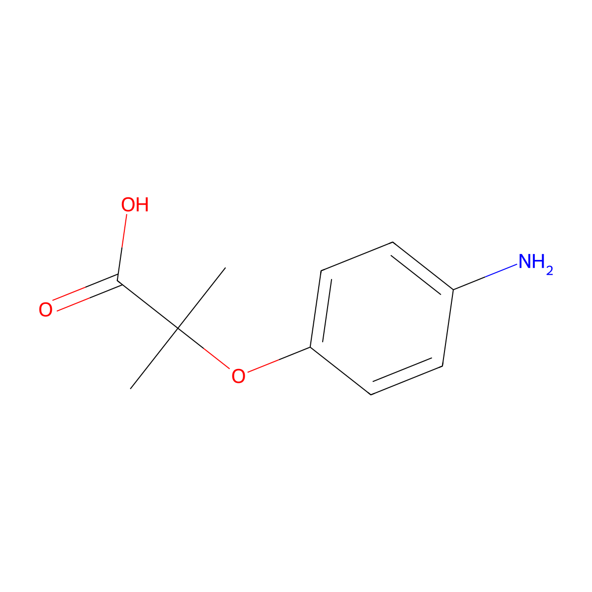 2-(4-Aminophenoxy)-2-methylpropanoic acid molecular structure, CAS 117011-70-8