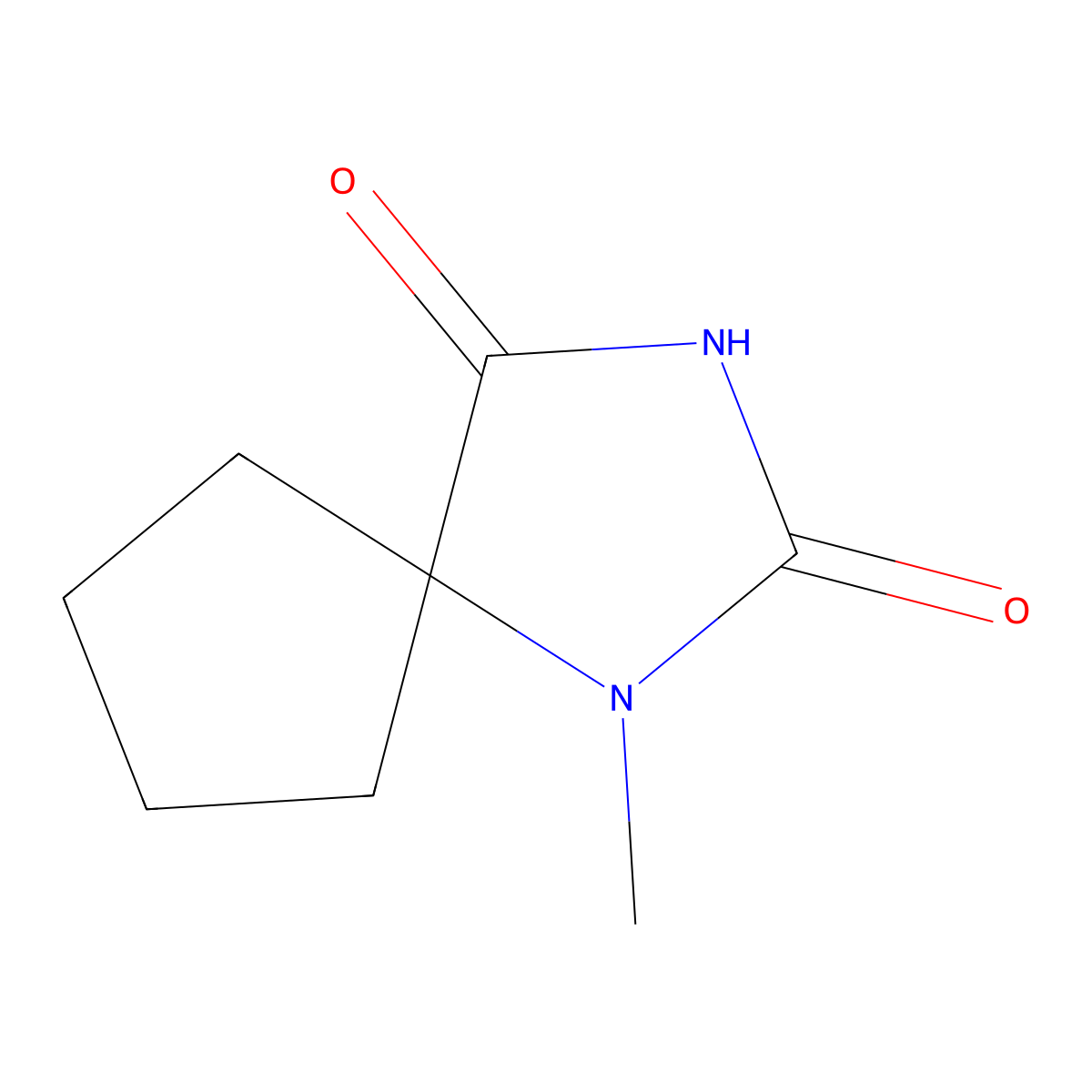 1-Methyl-1,3-diazaspiro[4.4]nonane-2,4-dione molecular structure, CAS 1170110-01-6