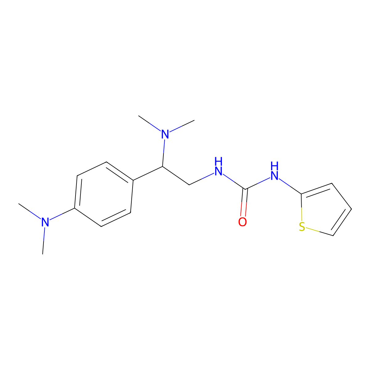 1-(2-(Dimethylamino)-2-(4-(dimethylamino)phenyl)ethyl)-3-(thiophen-2-yl)urea molecular structure, CAS 1170112-89-6