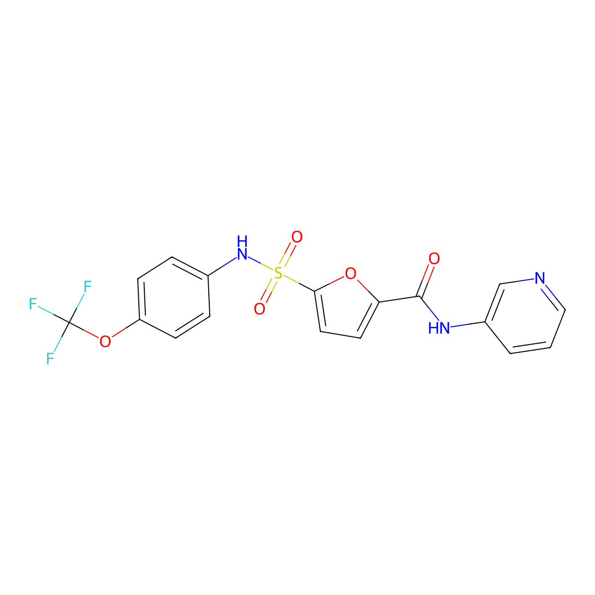 N-(pyridin-3-yl)-5-(N-(4-(trifluoromethoxy)phenyl)sulfamoyl)furan-2-carboxamide molecular structure, CAS 1170115-12-4