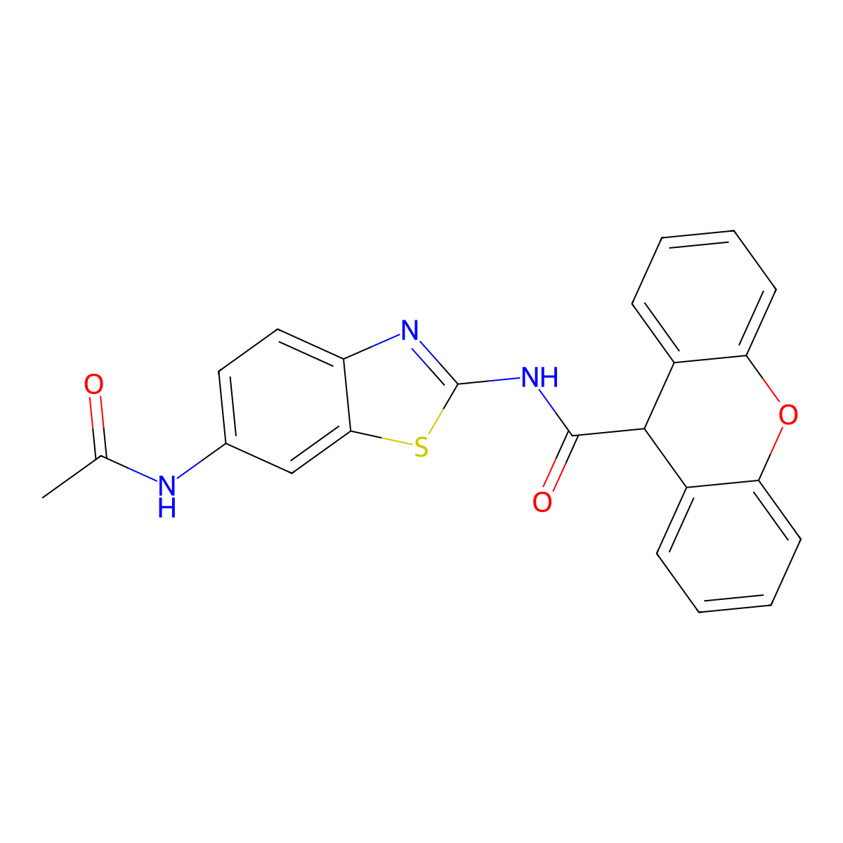 N-(6-acetamidobenzo[d]thiazol-2-yl)-9H-xanthene-9-carboxamide molecular structure, CAS 1170115-88-4