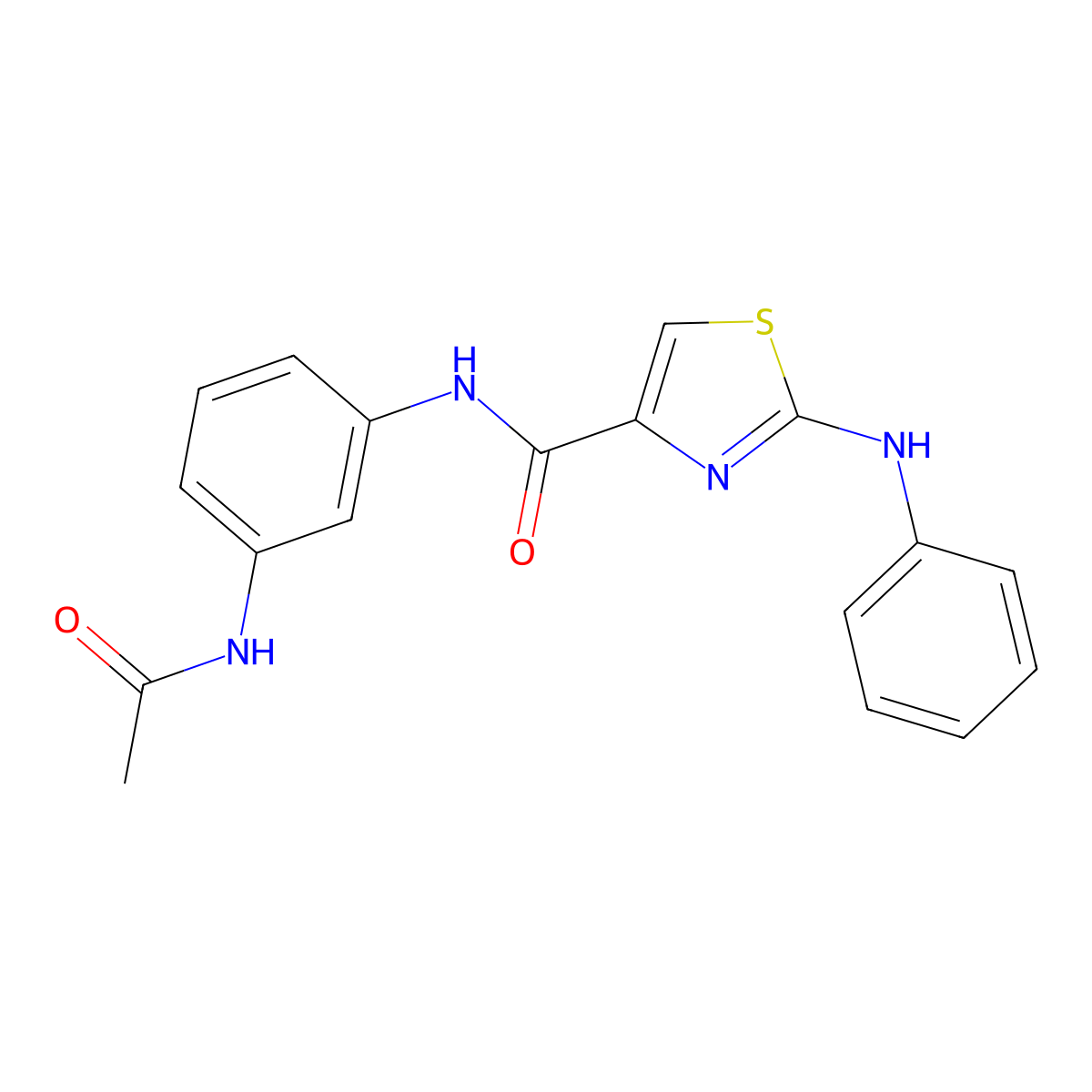 N-(3-acetamidophenyl)-2-(phenylamino)thiazole-4-carboxamide molecular structure, CAS 1170119-70-6