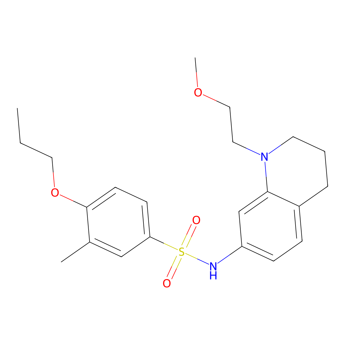N-(1-(2-methoxyethyl)-1,2,3,4-tetrahydroquinolin-7-yl)-3-methyl-4-propoxybenzenesulfonamide molecular structure, CAS 1170120-94-1