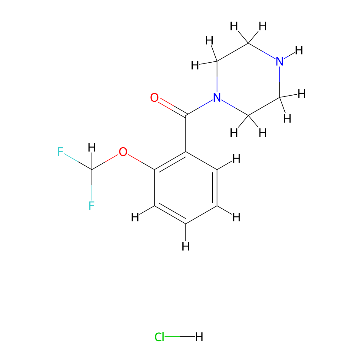 1-[2-(Difluoromethoxy)benzoyl]piperazine hydrochloride molecular structure, CAS 1170125-68-4