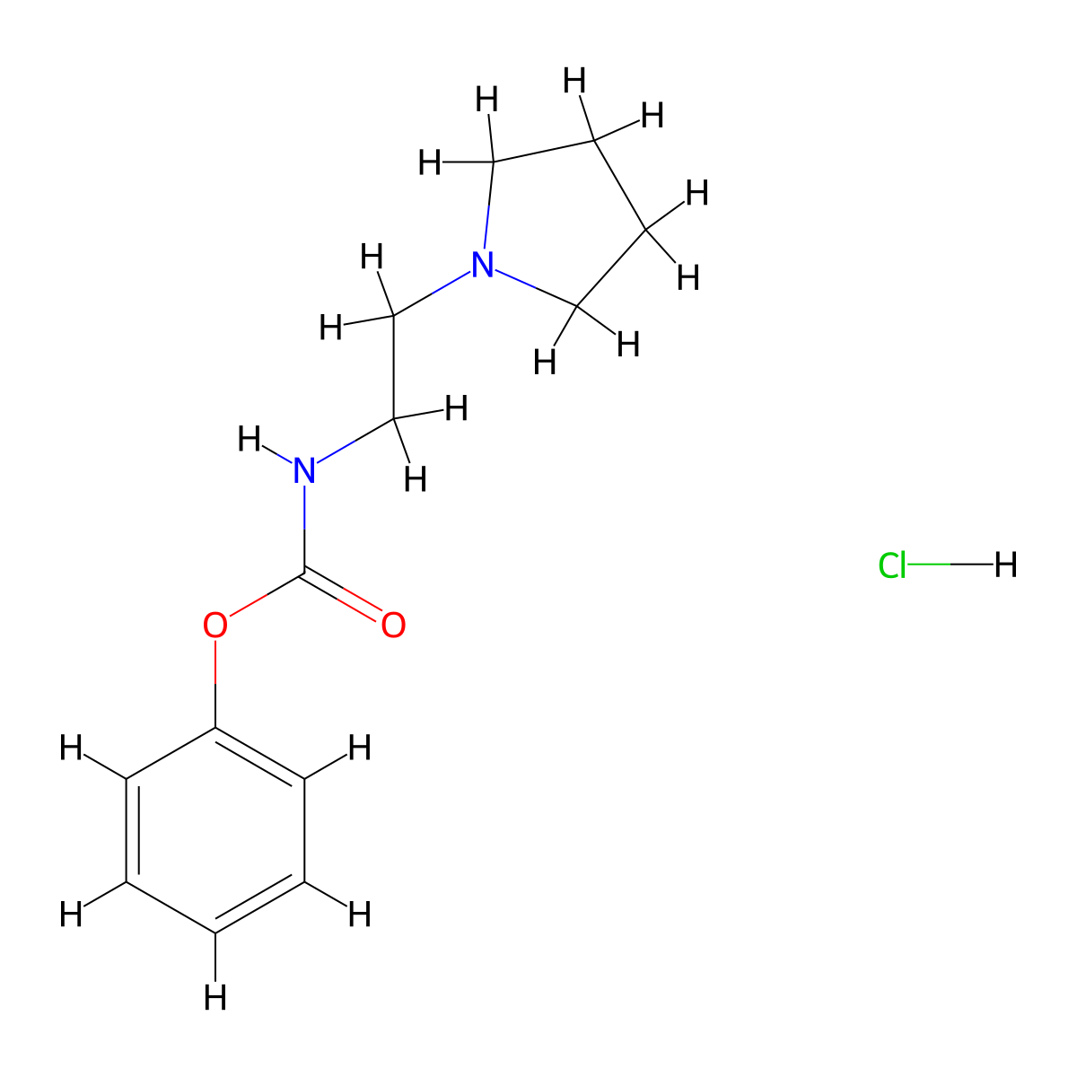 phenyl N-[2-(1-pyrrolidinyl)ethyl]carbamate hydrochloride molecular structure, CAS 1170129-51-7