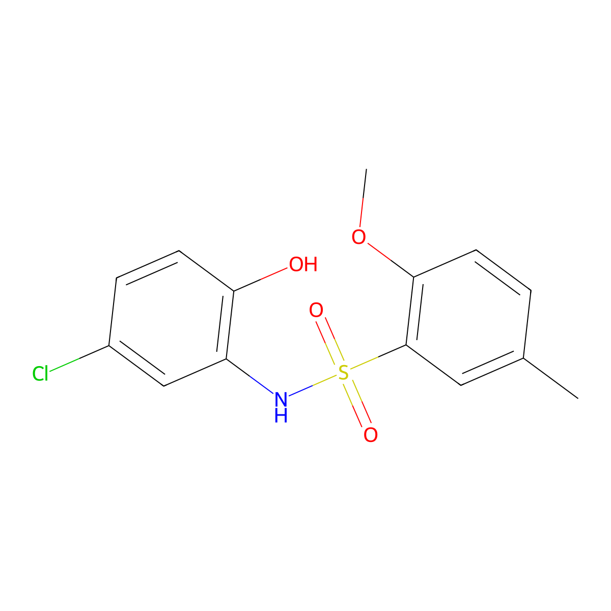 N-(5-chloro-2-hydroxyphenyl)-2-methoxy-5-methylbenzenesulfonamide molecular structure, CAS 1170132-00-9