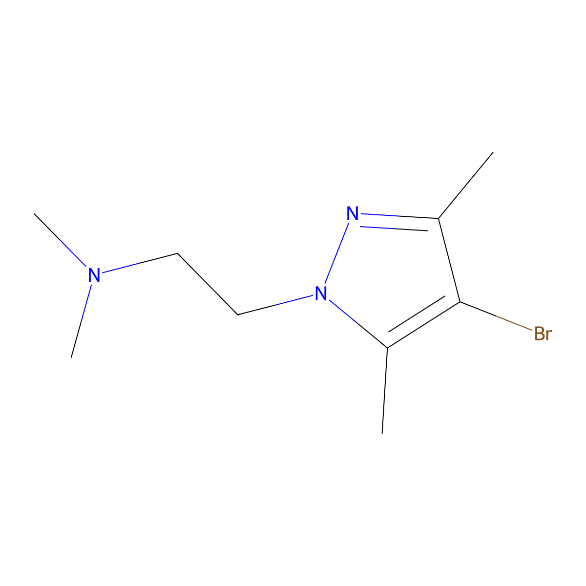 2-(4-Bromo-3,5-dimethyl-1H-pyrazol-1-yl)-N,N-dimethylethan-1-amine molecular structure, CAS 1170132-58-7