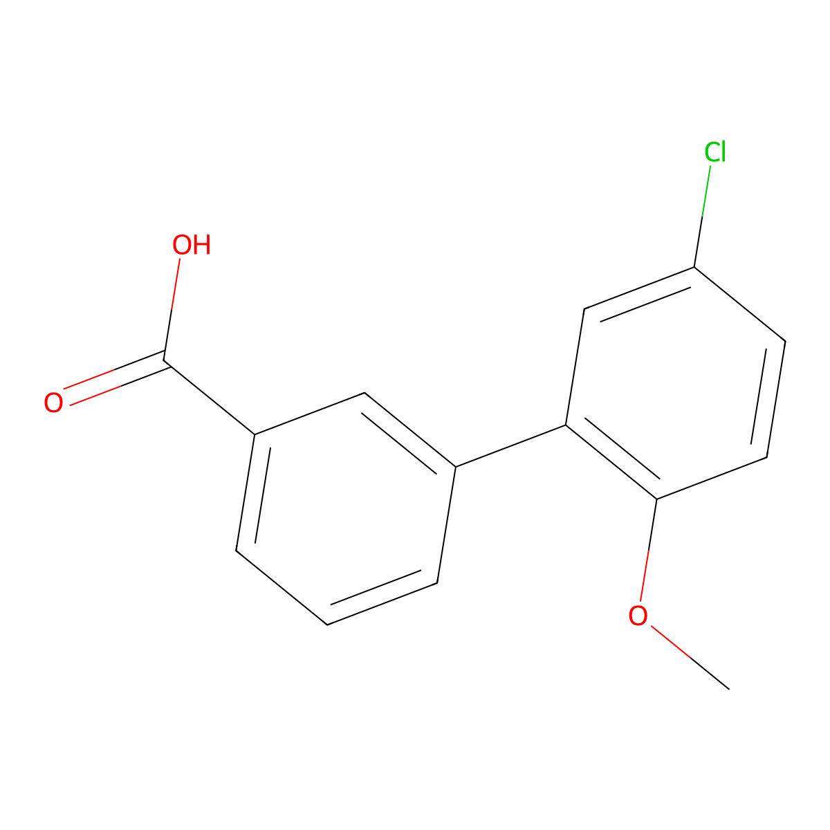 5'-Chloro-2'-methoxy-(1,1'-biphenyl)-3-carboxylic acid molecular structure, CAS 1170133-64-8