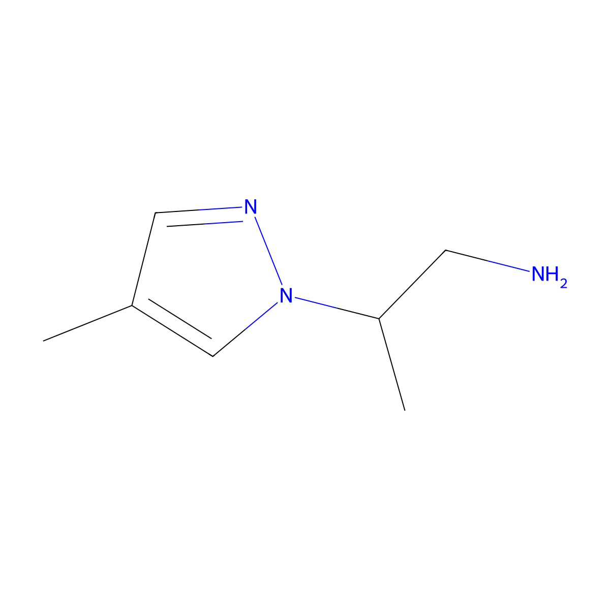2-(4-methyl-1H-pyrazol-1-yl)propan-1-amine molecular structure, CAS 1170137-51-5