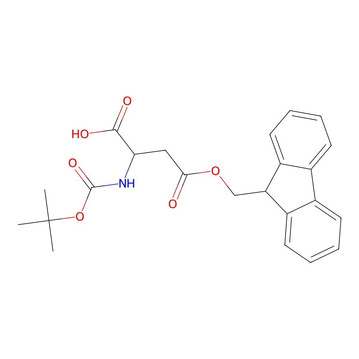 N-alpha-tert-Butyloxycarbonyl-aspartic acid gamma-fluorenylmethyl ester molecular structure, CAS 117014-32-1