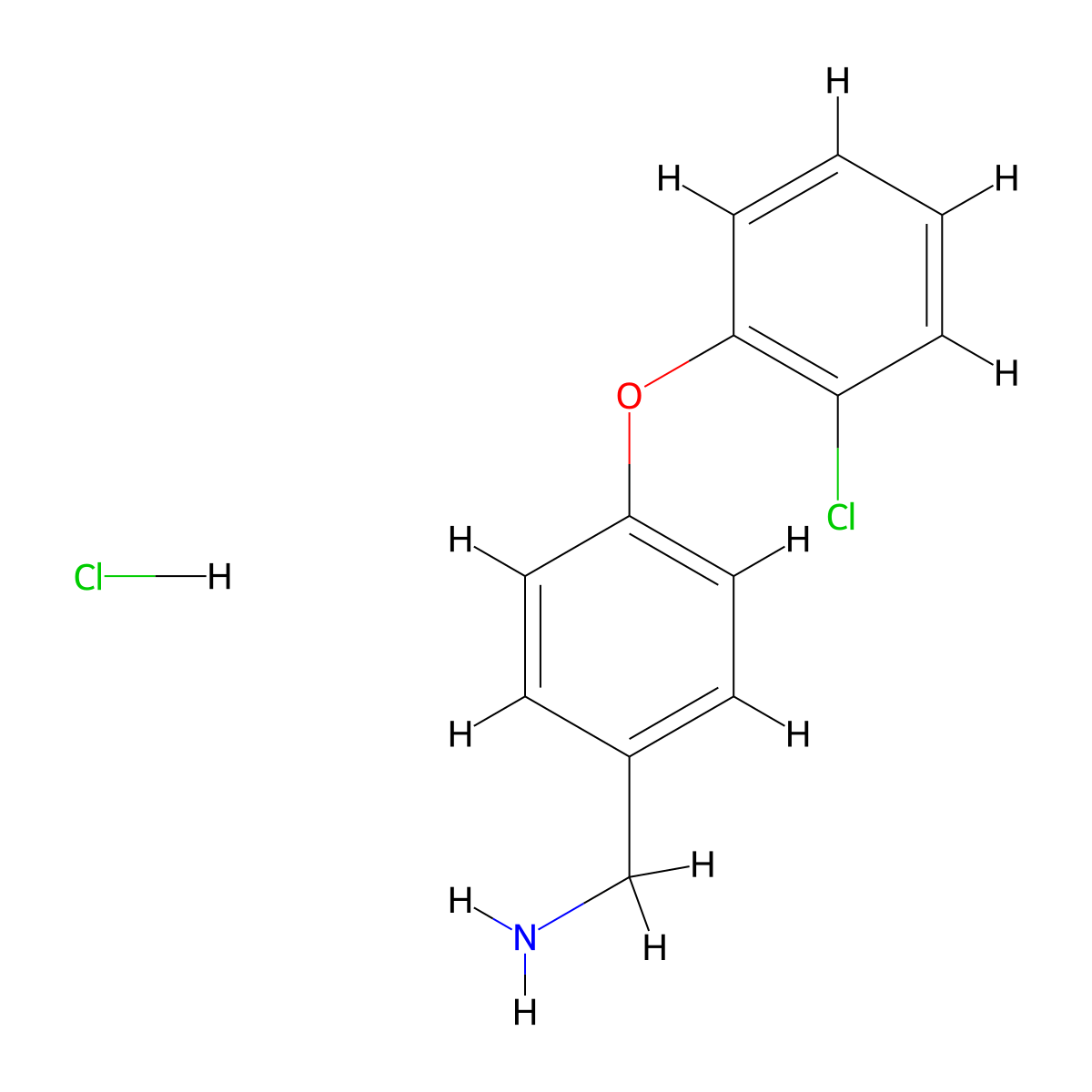 4-(2-Chlorophenoxy)benzylamine hydrochloride molecular structure, CAS 1170147-57-5