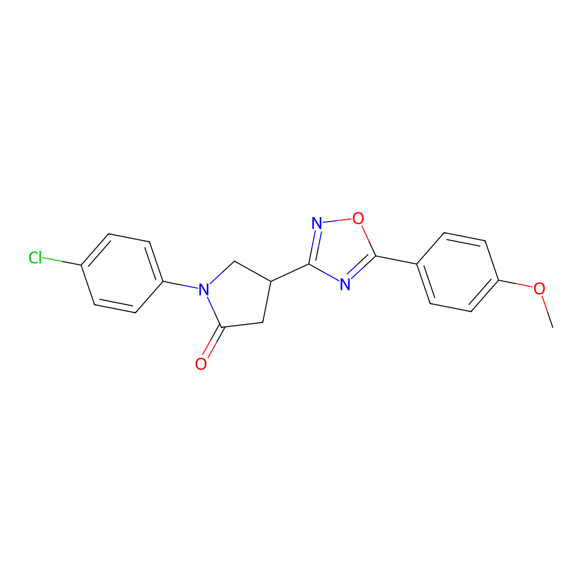 1-(4-Chlorophenyl)-4-[5-(4-methoxyphenyl)-1,2,4-oxadiazol-3-yl]pyrrolidin-2-one molecular structure, CAS 1170148-33-0