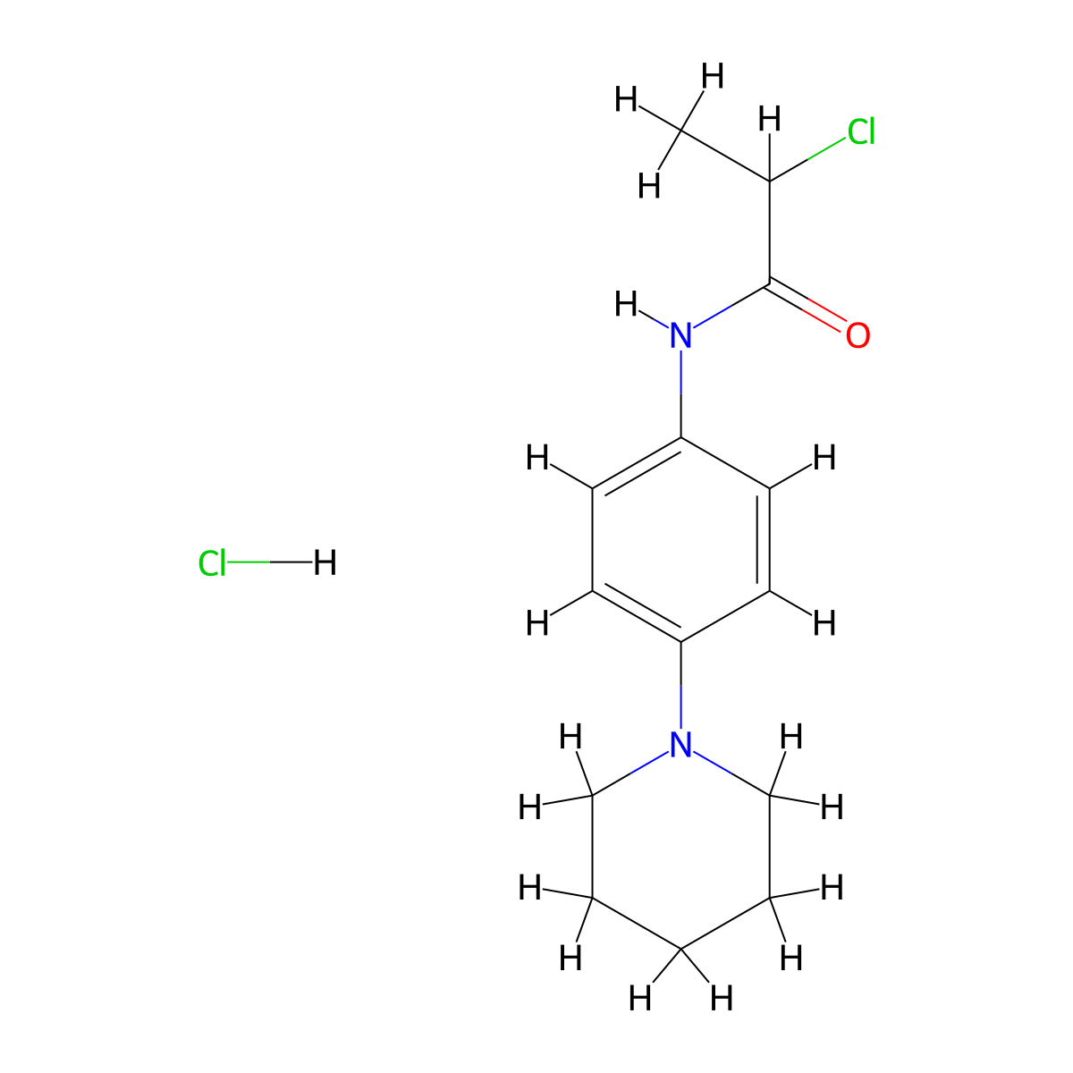 2-chloro-N-(4-piperidin-1-ylphenyl)propanamide hydrochloride molecular structure, CAS 1170148-51-2