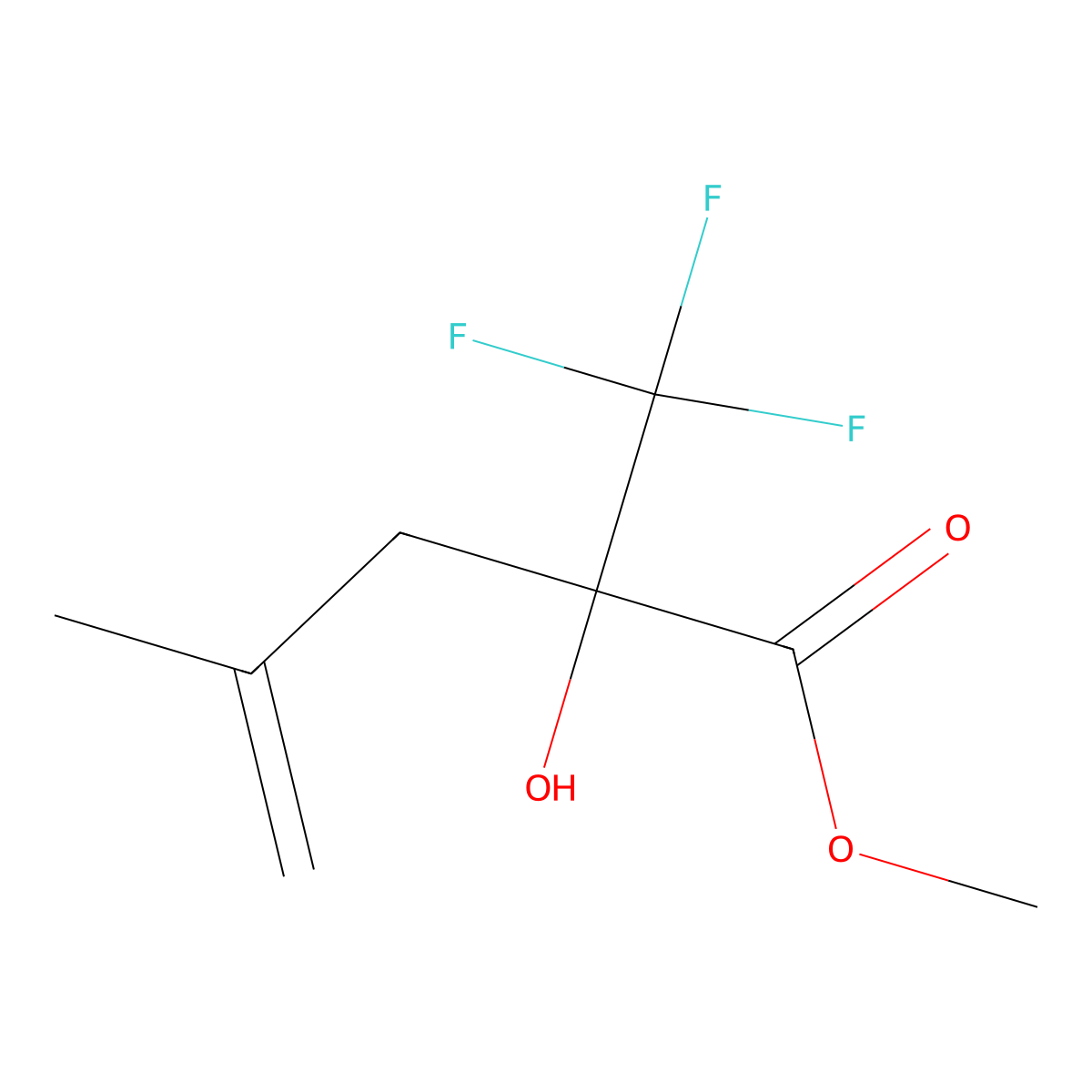 Methyl 2-hydroxy-4-methyl-2-(trifluoromethyl)pent-4-enoate molecular structure, CAS 117015-42-6