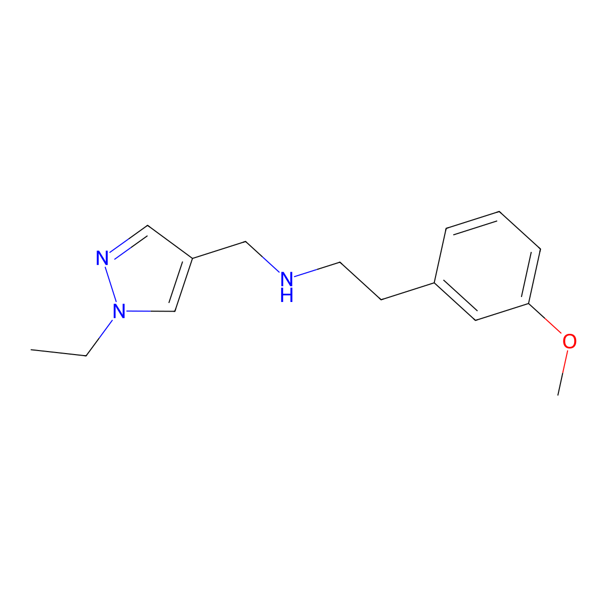 N-((1-Ethyl-1H-pyrazol-4-yl)methyl)-2-(3-methoxyphenyl)ethanamine molecular structure, CAS 1170150-51-2