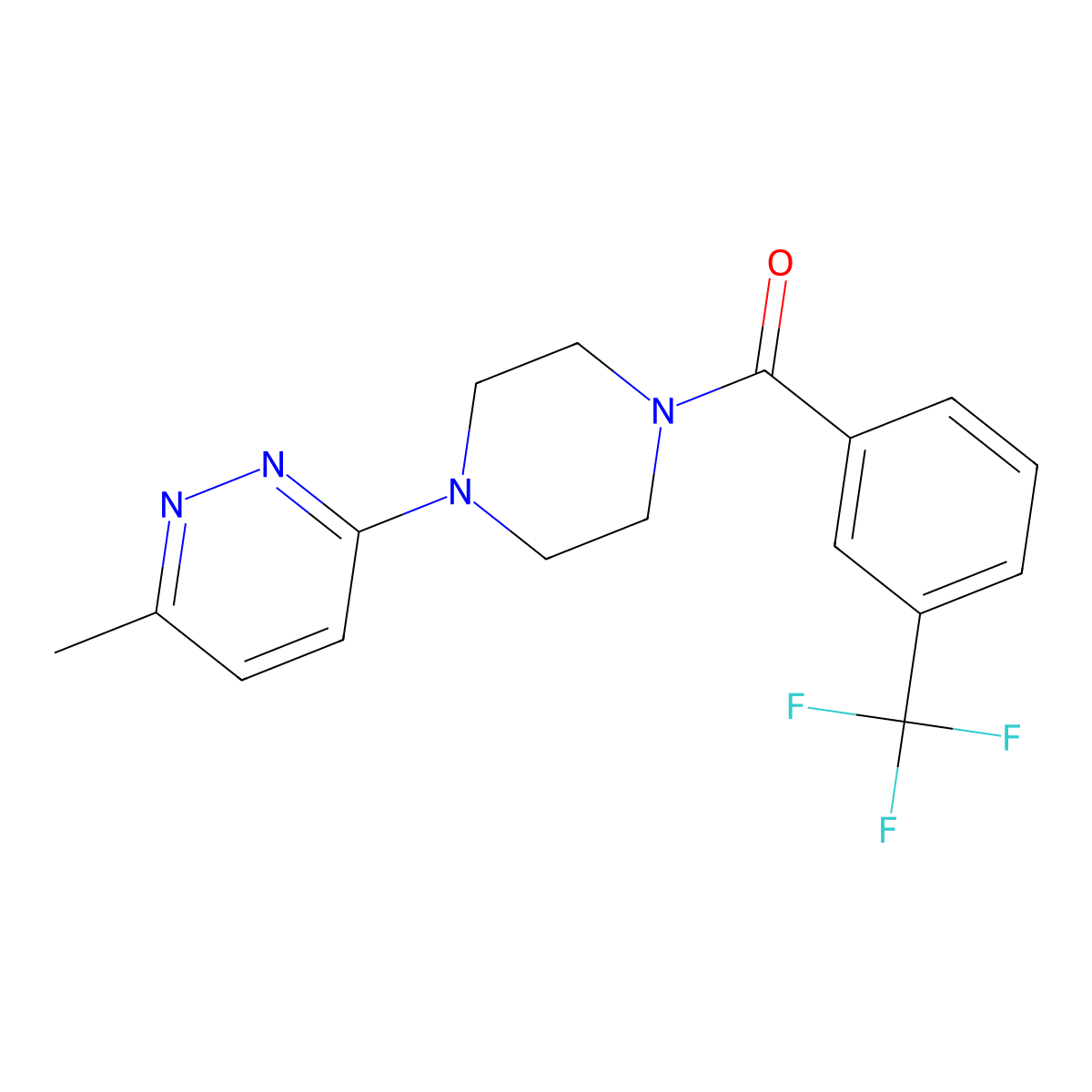 (4-(6-Methylpyridazin-3-yl)piperazin-1-yl)(3-(trifluoromethyl)phenyl)methanone molecular structure, CAS 1170152-55-2