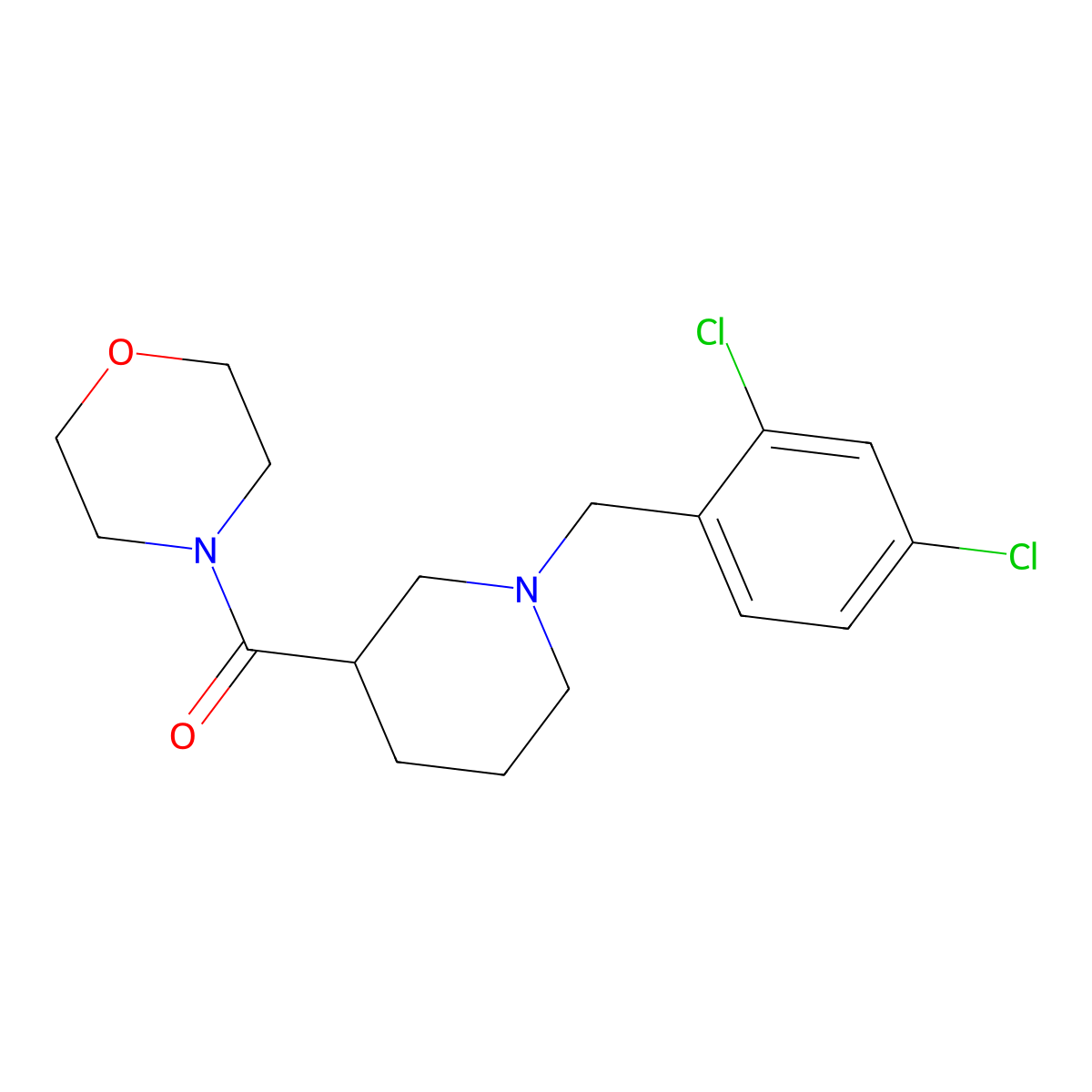 4-{1-[(2,4-Dichlorophenyl)methyl]piperidine-3-carbonyl}morpholine molecular structure, CAS 1170155-13-1