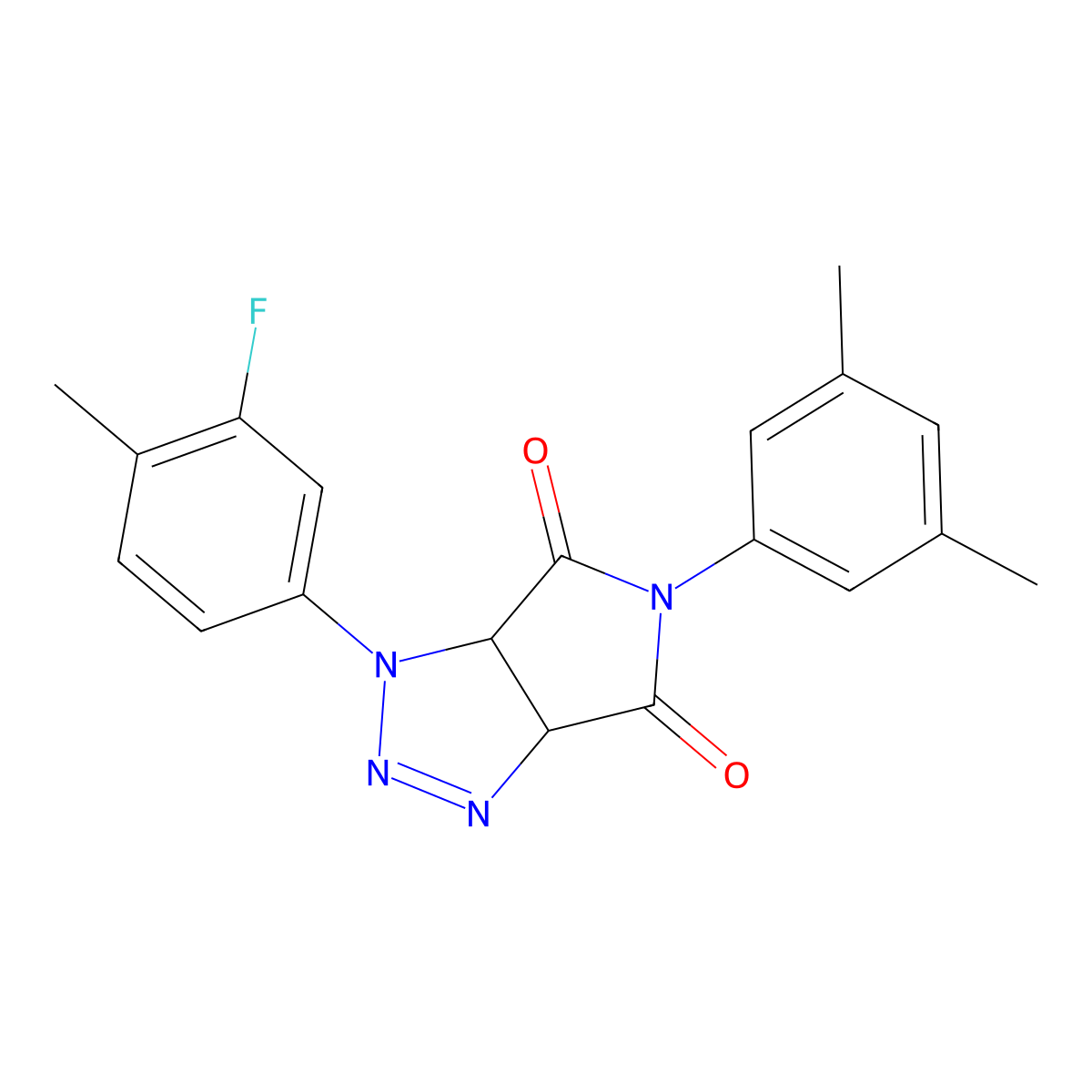 5-(3,5-dimethylphenyl)-1-(3-fluoro-4-methylphenyl)-1,6a-dihydropyrrolo[3,4-d][1,2,3]triazole-4,6(3aH,5H)-dione molecular structure, CAS 1170155-52-8