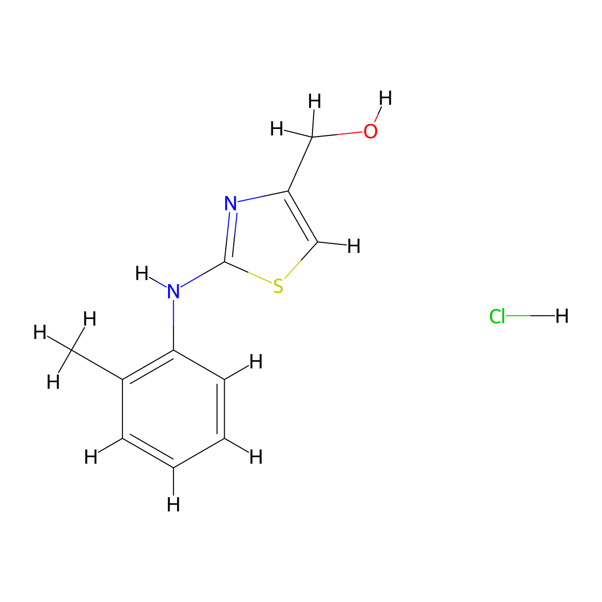 {2-[(2-Methylphenyl)amino]-1,3-thiazol-4-yl}methanol hydrochloride molecular structure, CAS 1170156-81-6