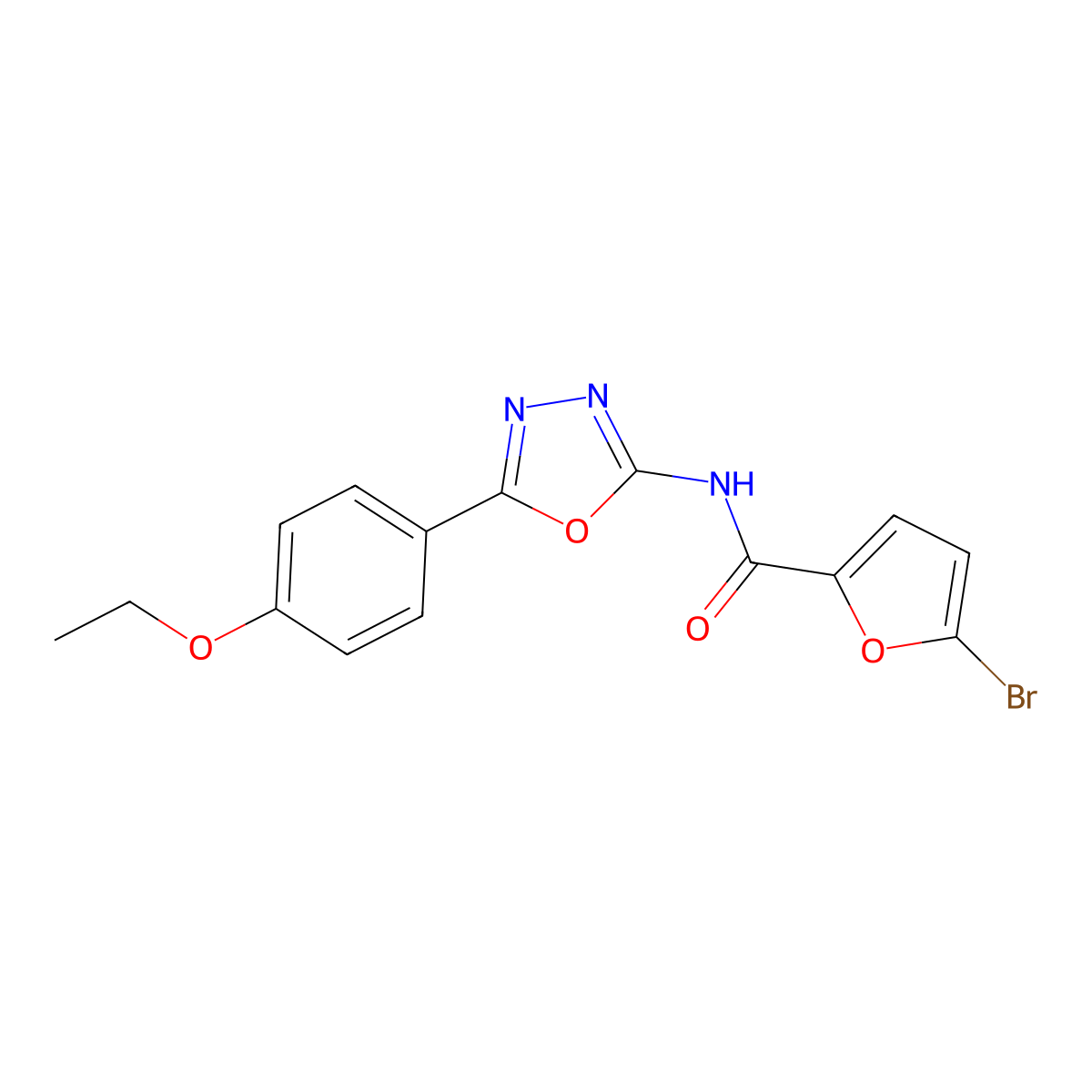 5-bromo-N-[5-(4-ethoxyphenyl)-1,3,4-oxadiazol-2-yl]furan-2-carboxamide molecular structure, CAS 1170160-32-3