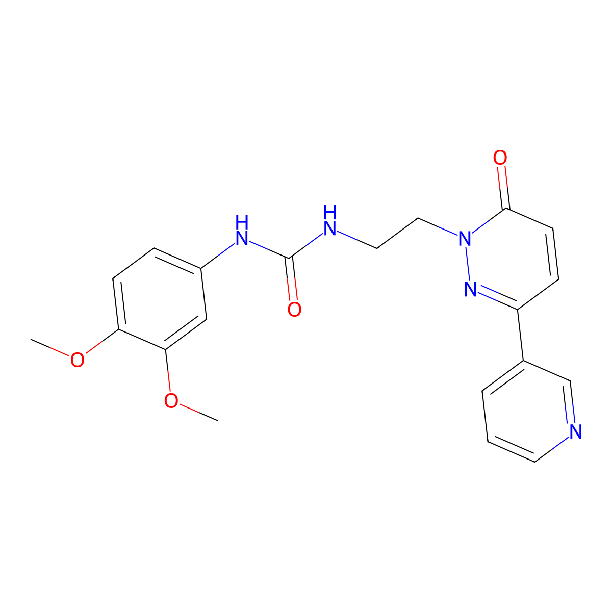 1-(3,4-dimethoxyphenyl)-3-(2-(6-oxo-3-(pyridin-3-yl)pyridazin-1(6H)-yl)ethyl)urea molecular structure, CAS 1170162-38-5
