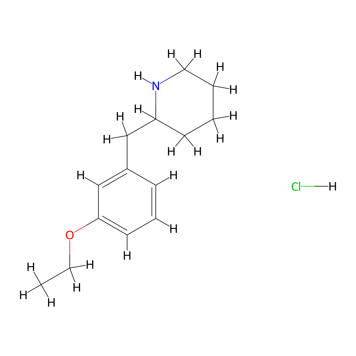 2-(3-Ethoxy-benzyl)-piperidine hydrochloride molecular structure, CAS 1170163-05-9