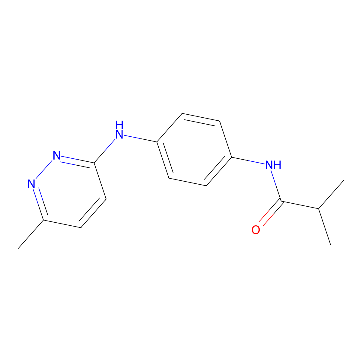 N-(4-((6-methylpyridazin-3-yl)amino)phenyl)isobutyramide molecular structure, CAS 1170164-63-2